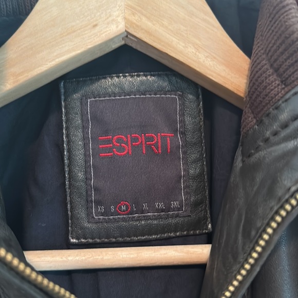 Esprit leather jacket Medium men’s brown - Picture 2 of 9